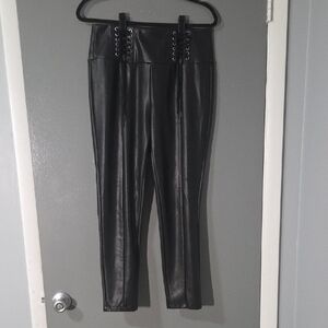 Cavalini Black Faux Leather Leggings